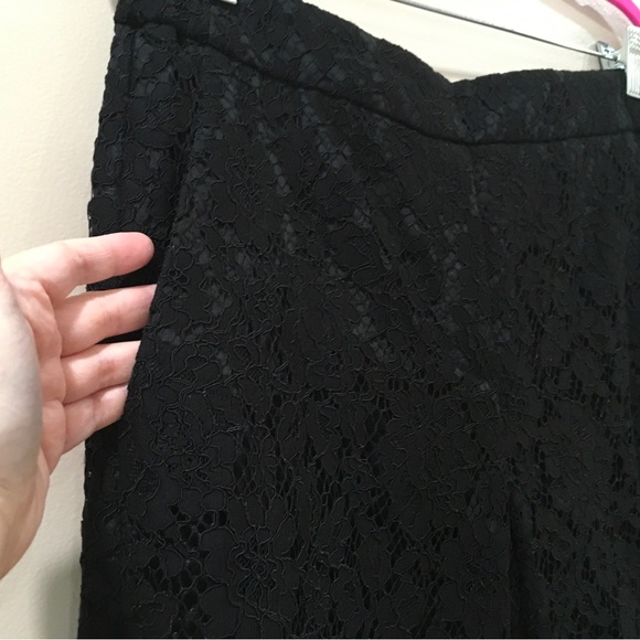 J.Crew Women’s 10T Lace Pull On Pants High Rise  Straight Leg Ankle Black #F9523 - Picture 7 of 9